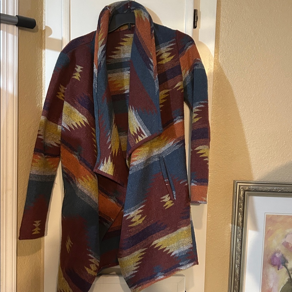 Colorful Geometric Patterned Coat - Picture 1 of 1